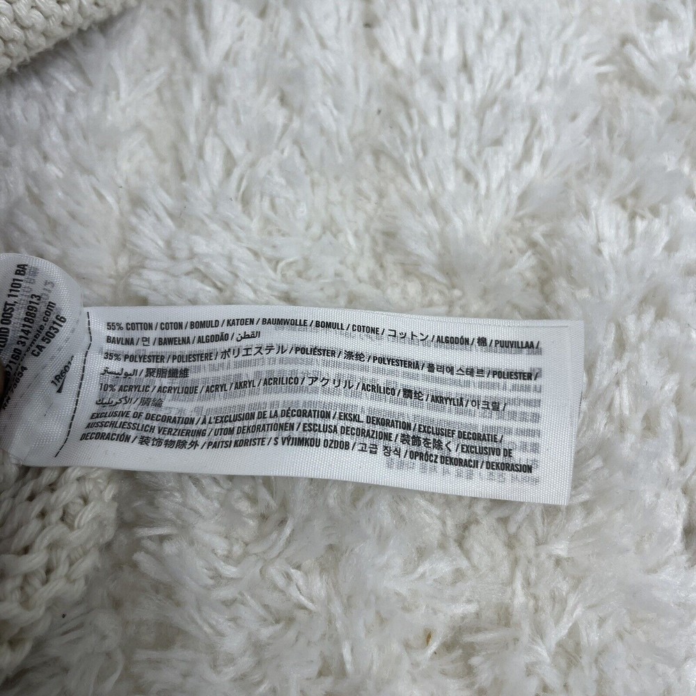 Abercrombie & Fitch Sweater Size M Cream Long Sleeve Cable Knit Chunky Crew Neck - Picture 9 of 9